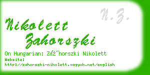 nikolett zahorszki business card